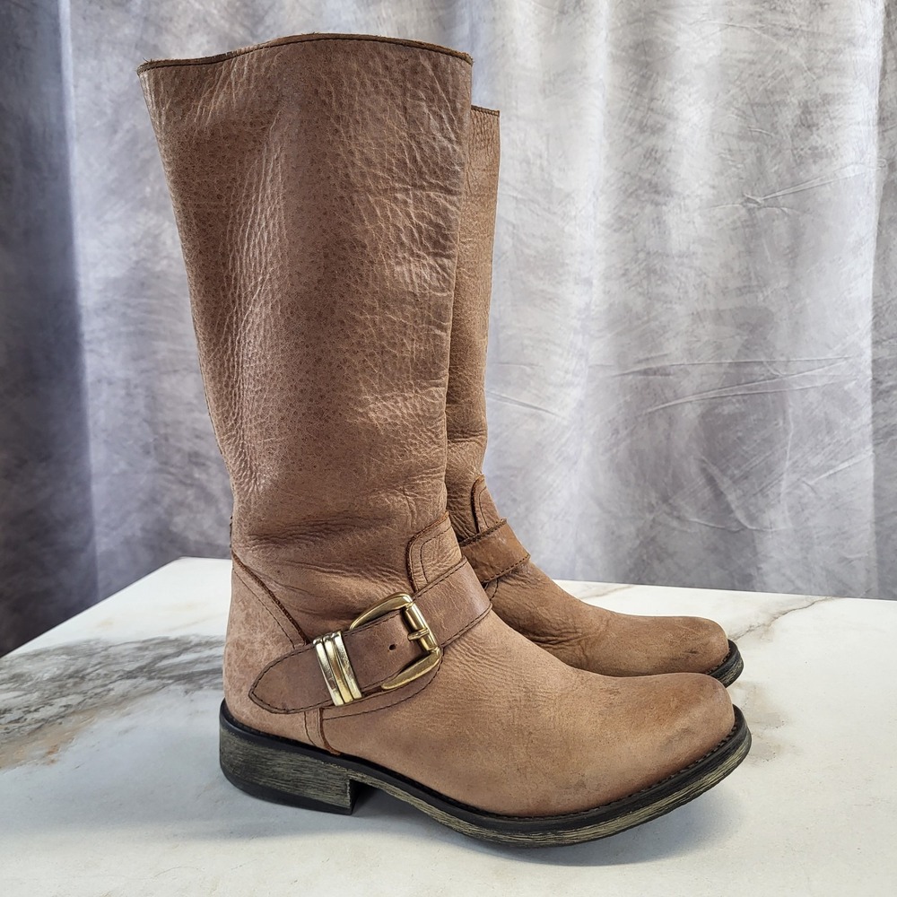 Steve Madden FYZZLE Knee Hight Biker Boots Women's Size 7M Brown